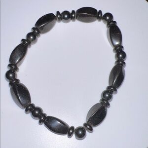 Hematite Beaded Stretch Bracelet - Women's Jewelry